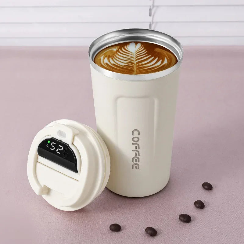 Thermos-Kaffeebecher mit Temperaturanzeige – Produktansicht 3