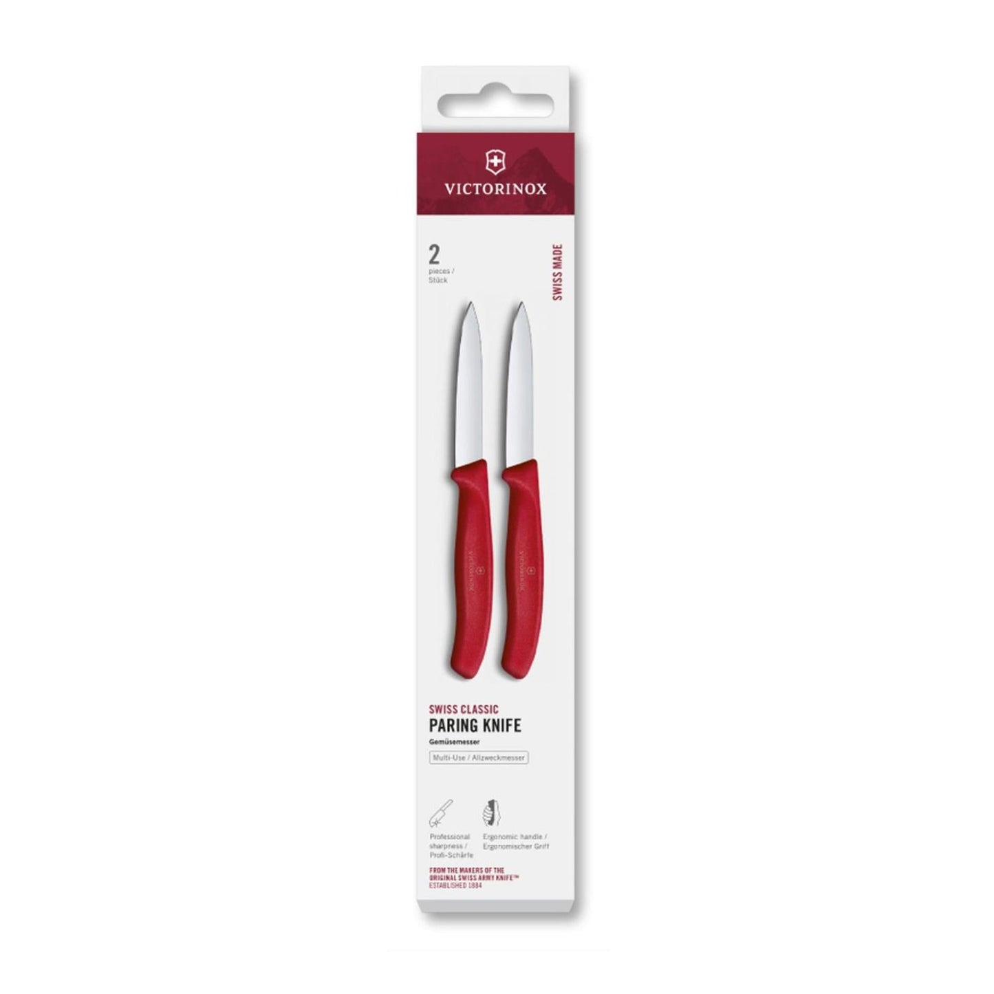 Victorinox peeling knife 2 pcs smooth 8cm red-0
