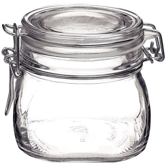 Rocco bormioli clamp pot square 0.5ltr fido pack of 6 pcs-0