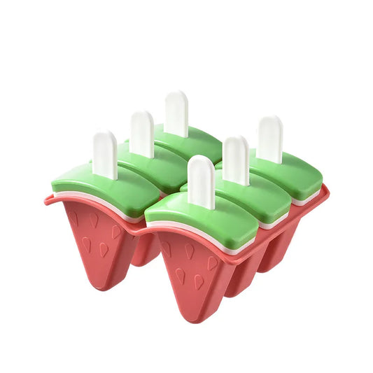 6-Grid Watermelon Popsicle Mold With Cover-0