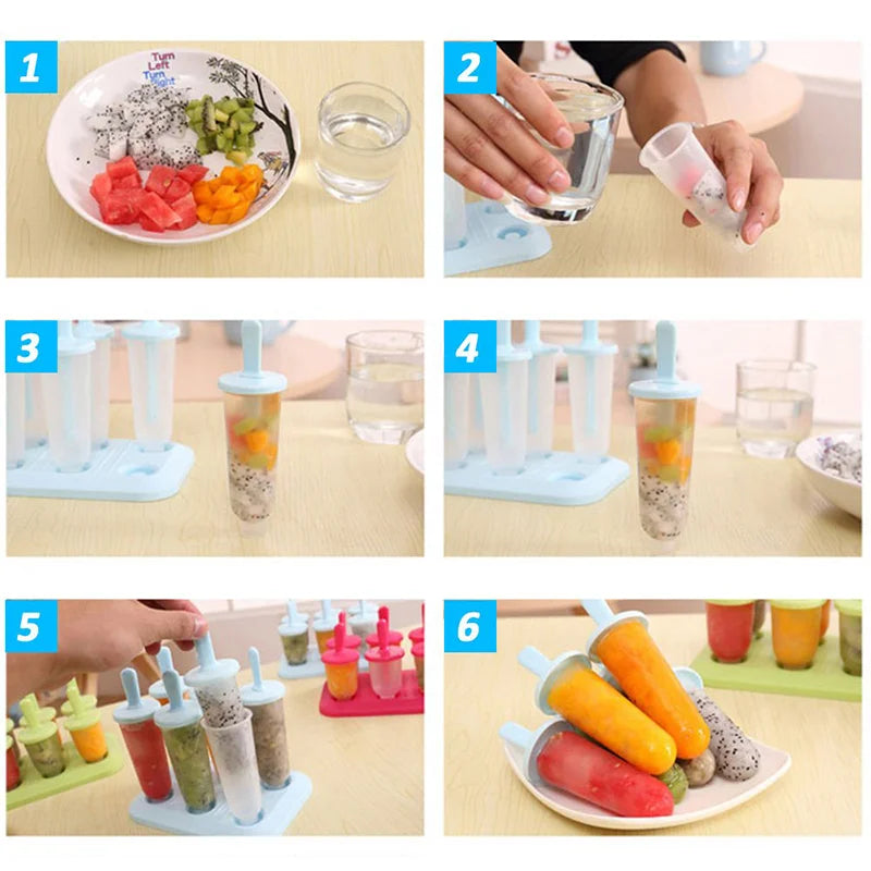 Ice Pop Molds Reusable Popsicle Cube Maker-3