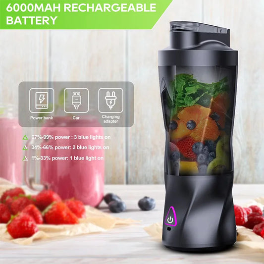 700ML Portable Electric Juice Cup High Powered USB Blender Black-1