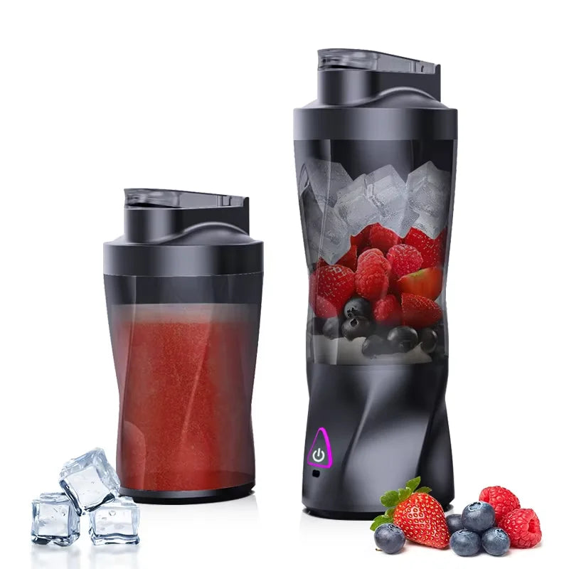 700ML Portable Electric Juice Cup High Powered USB Blender Black-0