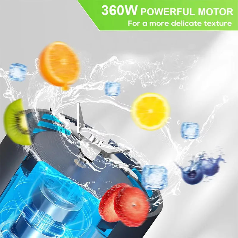 700ML Portable Electric Juice Cup High Powered USB Blender Black-2