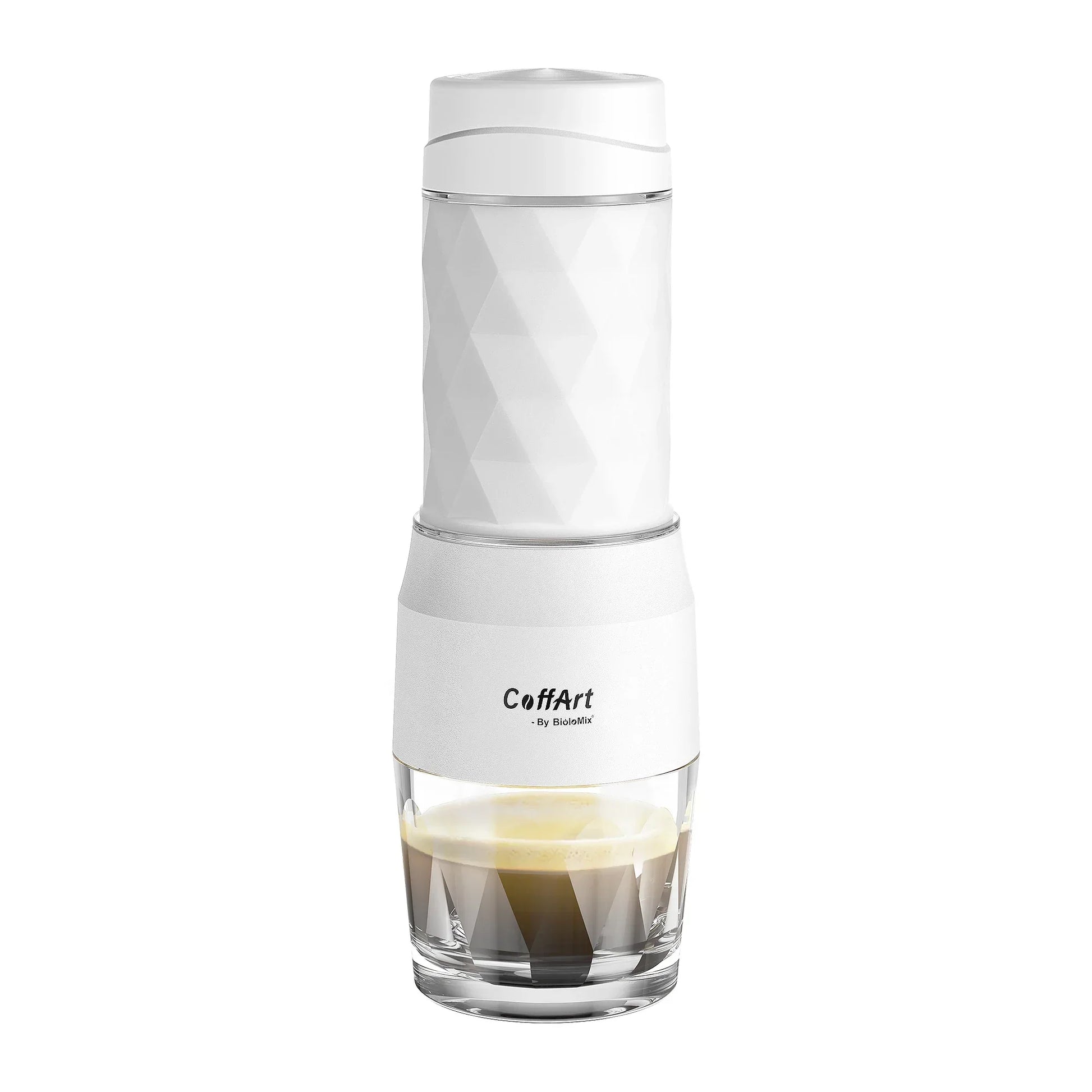 Portable Hand Press Espresso Maker 3 in 1 Travel Coffee Brewer White-0