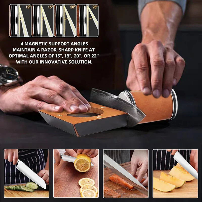 4-Angle Rolling Knife Sharpener Kit with Diamond Whetstones-2