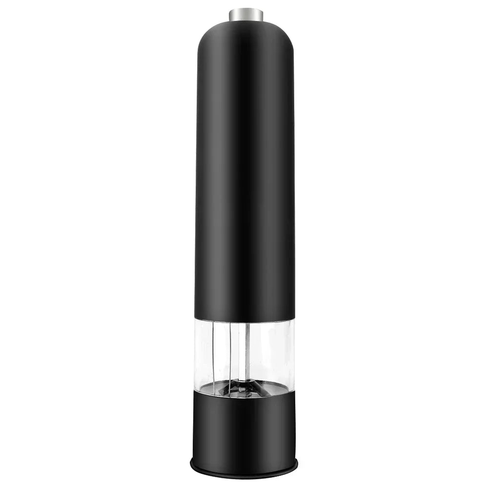 Electric Spice Grinder With Led Light Automatic Pepper & Salt Mill Black-0