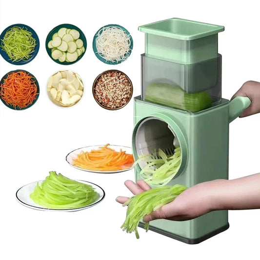 Drum Vegetable Cutter Hand-Crank Food Slicer Grater Processor-0